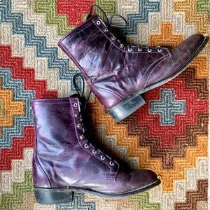 Vintage purple leather boots